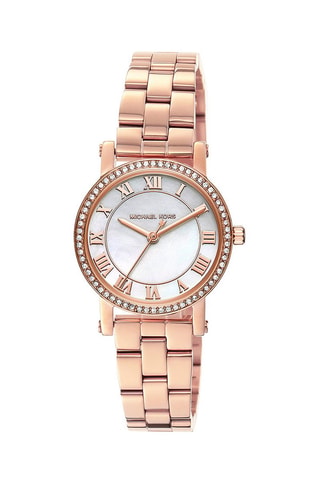Reloj de cuarzo de acero Norie - Rosa dorado