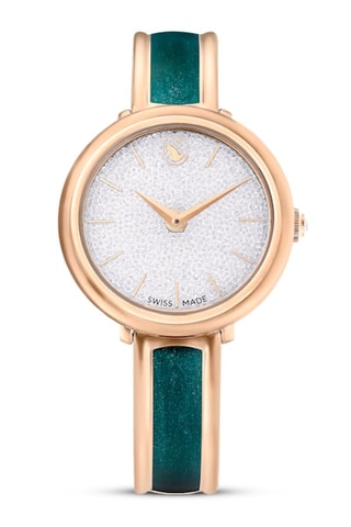 Reloj de cuarzo bañado en oro rosa Crystalline Bangle