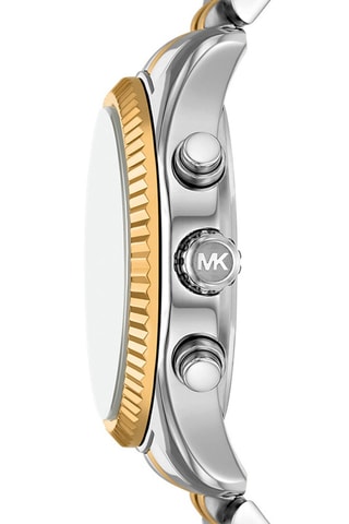 Reloj de cuarzo de acero - Cronógrafo - Dorado y plateado