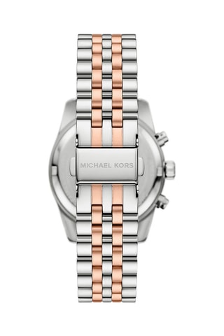 Reloj de cuarzo de acero - Cronógrafo - Rosa dorado y plateado