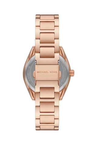 Reloj de cuarzo de acero - Rosa dorado y burdeos