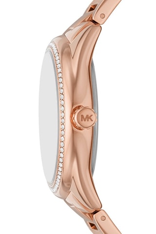Reloj de cuarzo de acero - Rosa dorado y burdeos