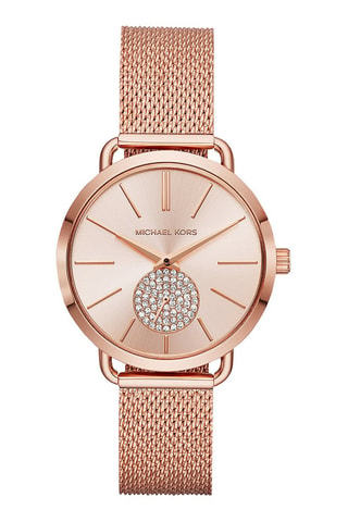 Reloj de cuarzo de acero - Rosa dorado