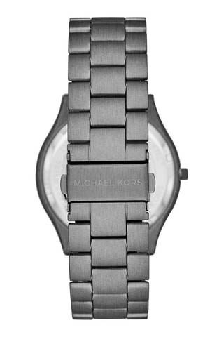 Estuche reloj de cuarzo de acero y cartera - Gris y negro
