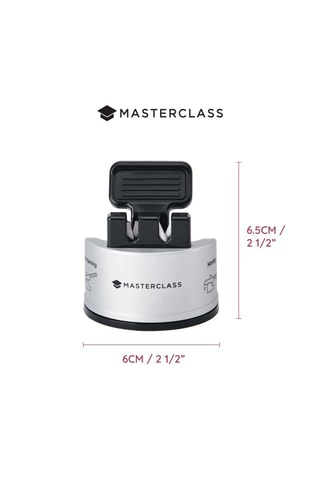 Afilador de cuchillos doble Smart Sharp de acero inoxidable y cerámica - 6 x 6,5 cm - Masterclass