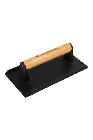 Prensa para parrilla de metal fundido y madera - 21 x 6,5 x 11 cm - Masterclass