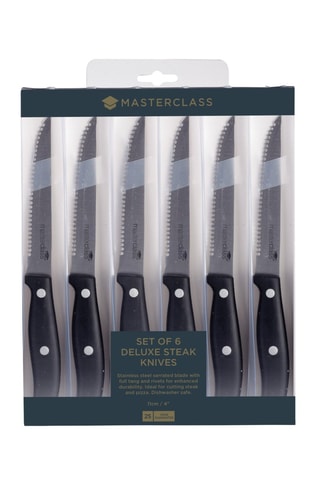 6 cuchillos chuleteros de acero inoxidable - 23,3 cm - Masterclass