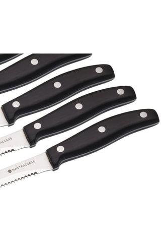 6 cuchillos chuleteros de acero inoxidable - 23,3 cm - Masterclass