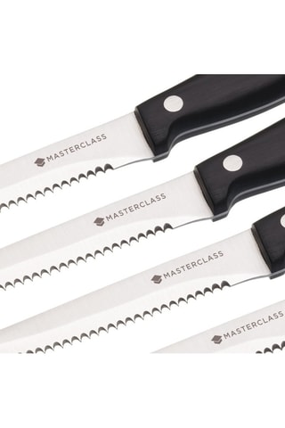6 cuchillos chuleteros de acero inoxidable - 23,3 cm - Masterclass