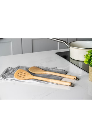Espátula calada de madera de abedul y acero inoxidable - Kitchenaid