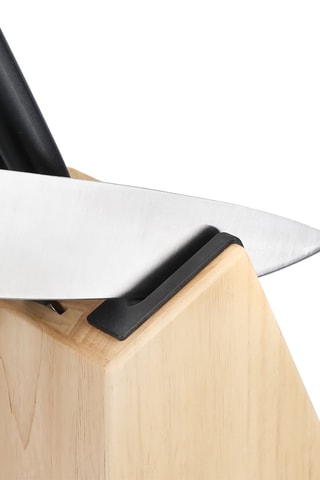Bloque con 7 piezas de acero inoxidable y madera - Kitchenaid