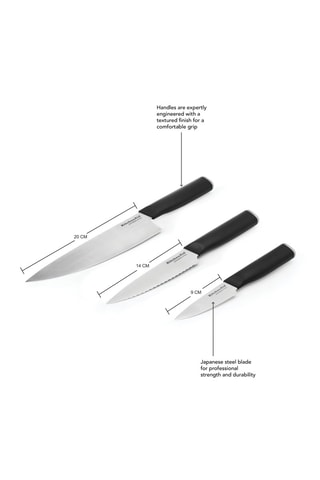 3 cuchillos de acero inoxidable - Masterclass