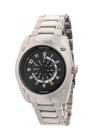 Montre automatique en acier Daniels - Argenté et noir