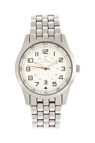Montre à quartz en alliage Garrison - Argenté et blanc