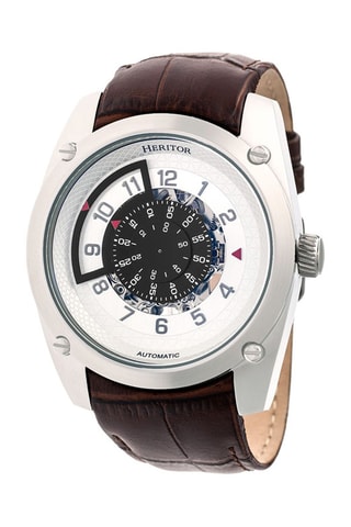 Montre automatique en cuir Daniels - Noir et argenté