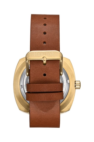 Montre automatique japonaise en cuir - Marron et doré