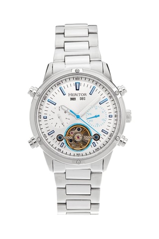 Montre automatique en acier Wilhelm - Argenté et blanc