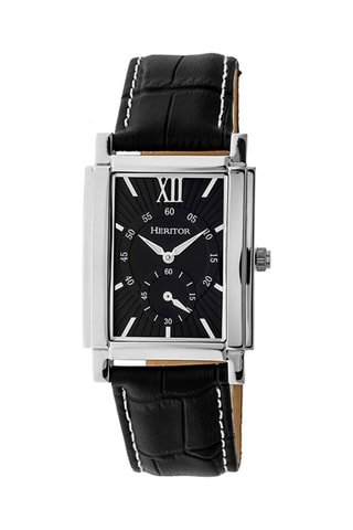 Montre automatique en cuir Frederick - Chronographe - Noir et argenté