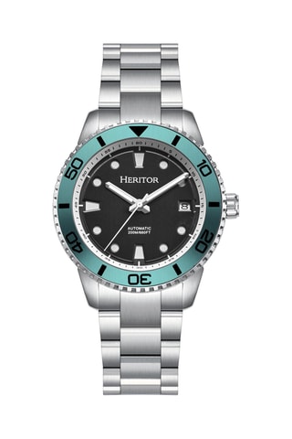 Montre automatique en acier - Argenté et turquoise