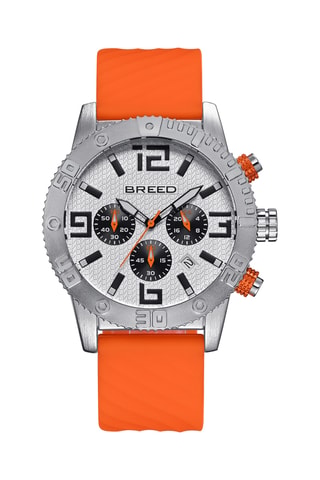 Montre à quartz en silicone Commander - Chronographe - Orange et argenté