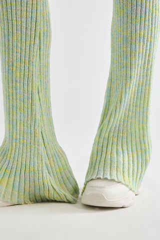 Broek Hoge Taille - Gemêleerd Lichtgroen