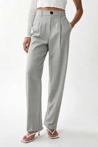 Pantalon taille haute - Gris foncé