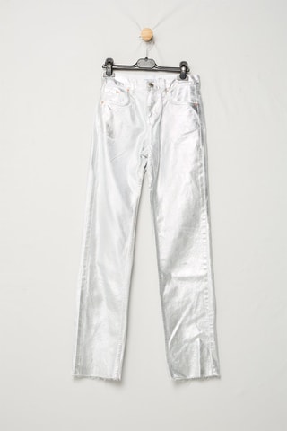 Pantalon straight - Argenté