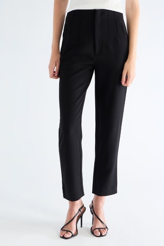 Broek Straight Hoge Taille - Zwart