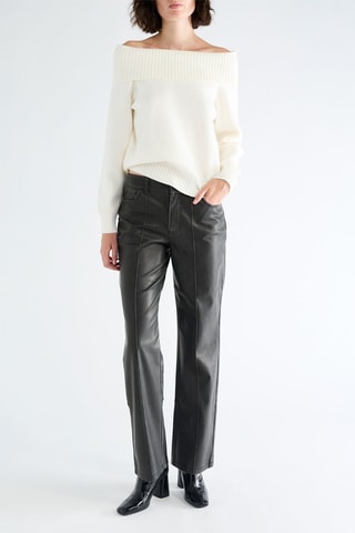 Broek Straight Hoge Taille - Zwart