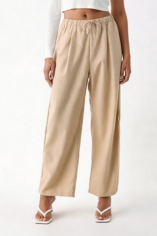 Pantalon wide legs - Beige clair