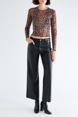 Broek Straight Hoge Taille - Zwart