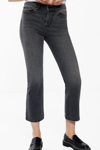 Jean bootcut 7/8 taille haute - Gris