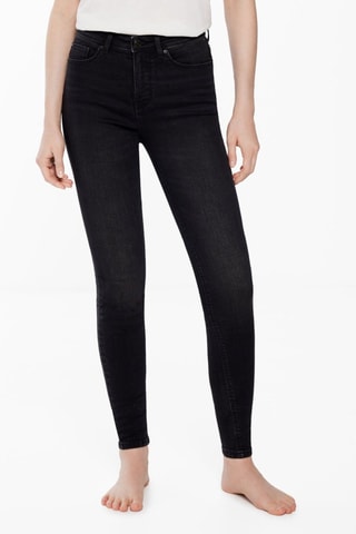 Jeans Skinny Hoge Taille - Zwart