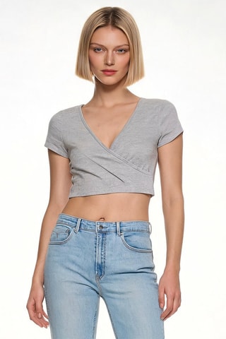 Crop top - Gris clair chiné