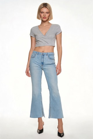 Crop top - Gris clair chiné