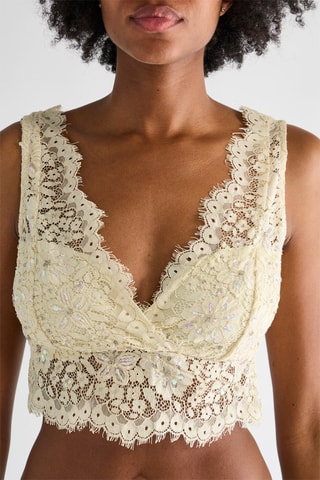 Top en dentelle - Beige
