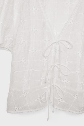 Top en broderie anglaise - Blanc
