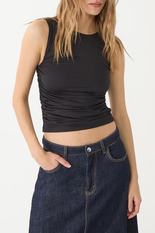 Crop top drapé - Noir