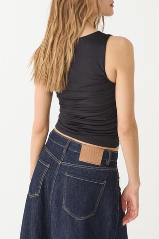 Crop top drapé - Noir