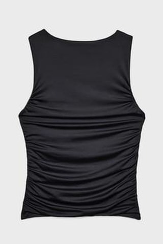 Crop top drapé - Noir