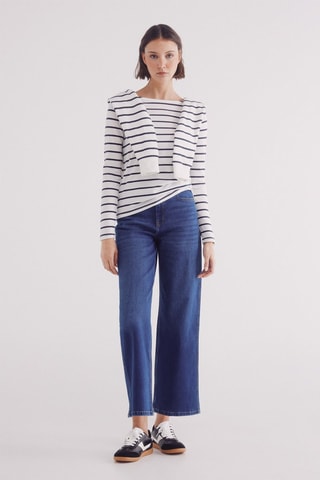 Top - Blanc et bleu marine