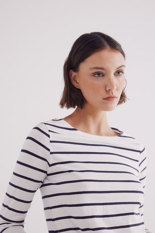 Top - Blanc et bleu marine