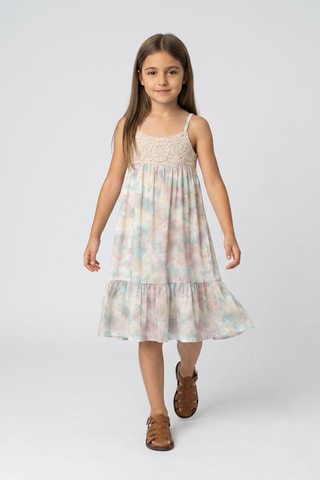 Robe tie and dye - Ecru et turquoise