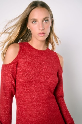 Robe pull - Rouge chiné