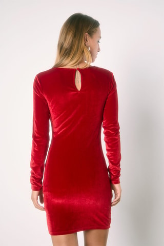 Robe fourreau en velours - Rouge