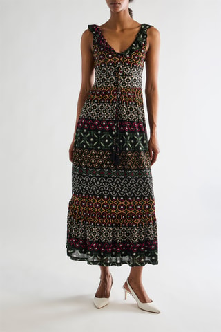 Robe longue - Noir et blanc