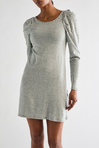 Robe droite - Gris clair chiné