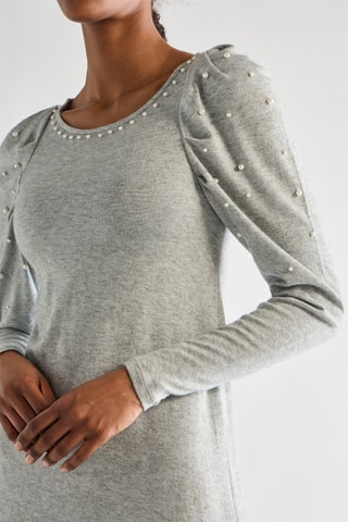 Robe droite - Gris clair chiné