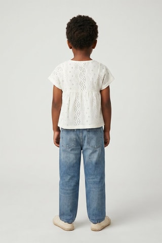 T-shirt en broderie anglaise - Blanc