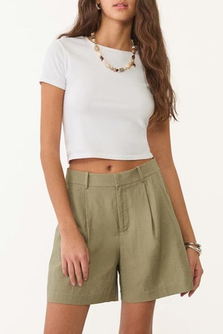 Short taille haute - Kaki
